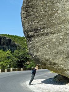 pushing a rock