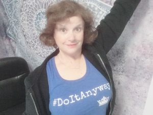 Me in my #DoItAnyway shirt