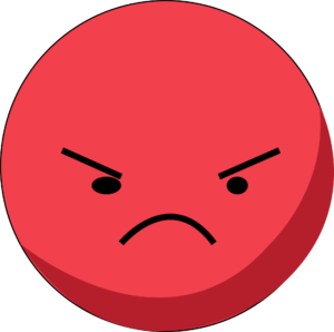 Red angry face emoji